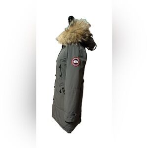 Women's Gray Parka with Fur Trim